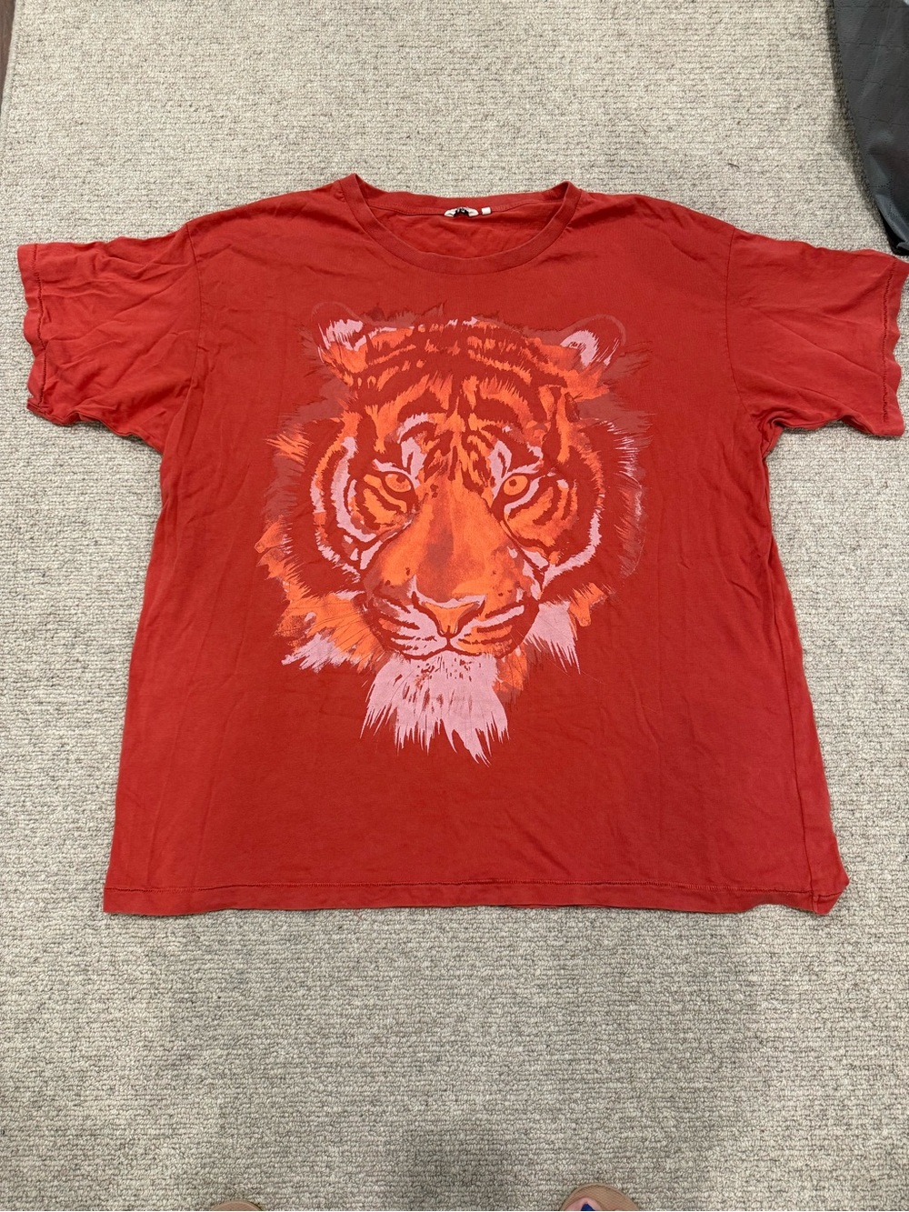Free People x Wrangler oversized tiger graphic tee RARE ORANGE COLOR XL